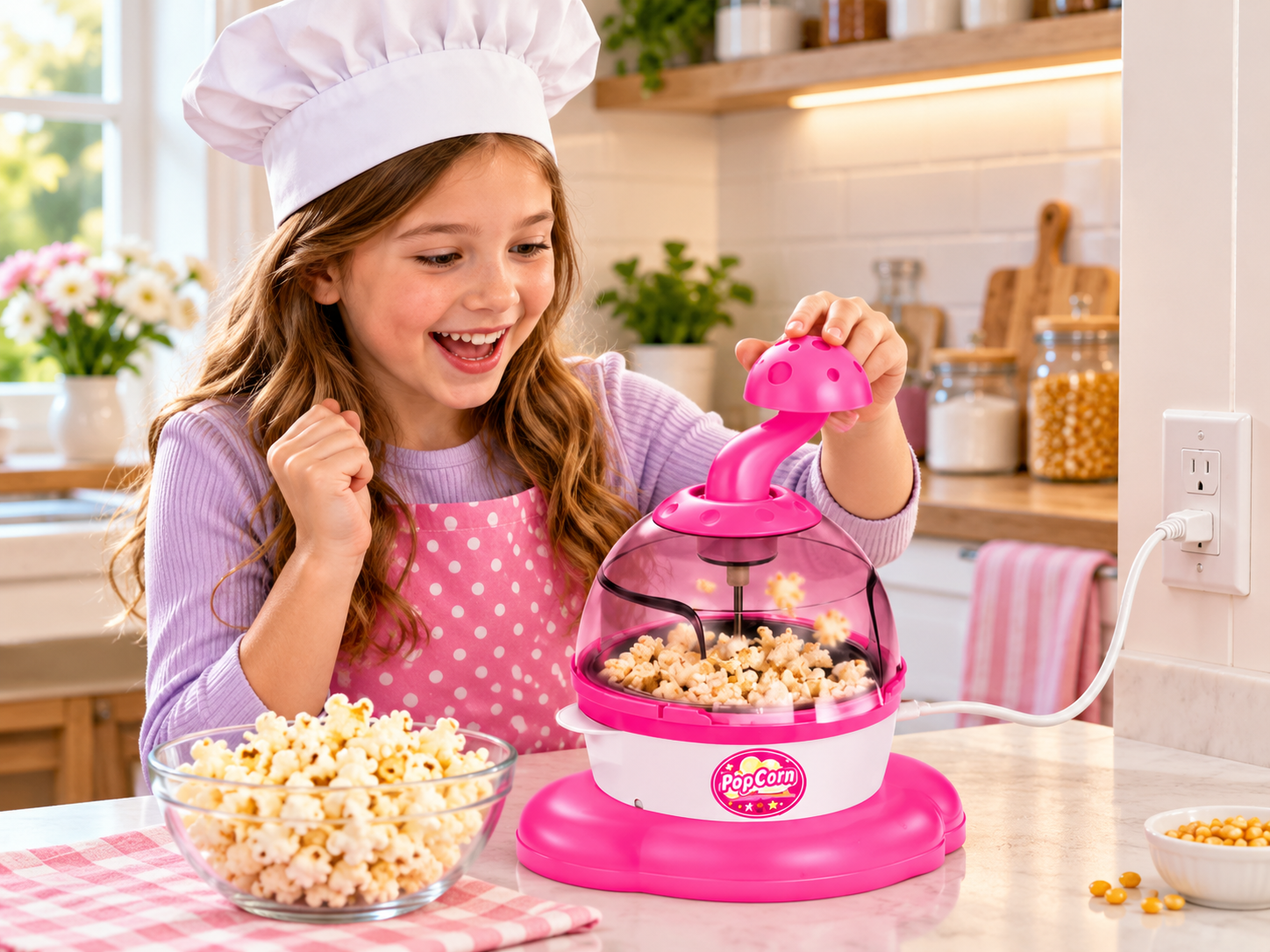 Máquina Crispetera Eléctrica Infantil Little Chef para Niños 3